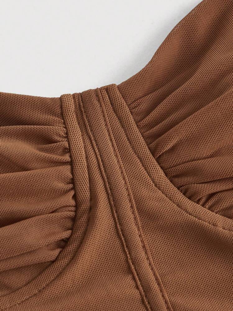 Mesh Tank Top Open Back with Drawstring