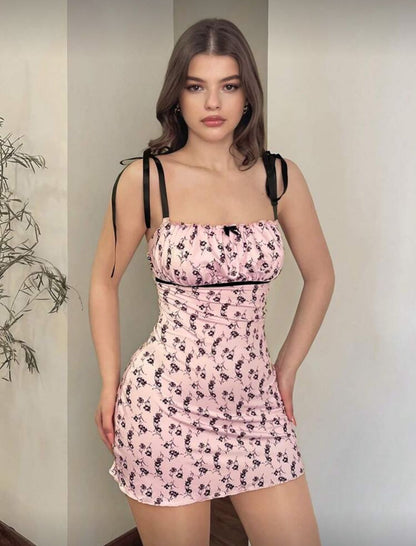 Lace Chemise Nightgown Allover Print Nightdress