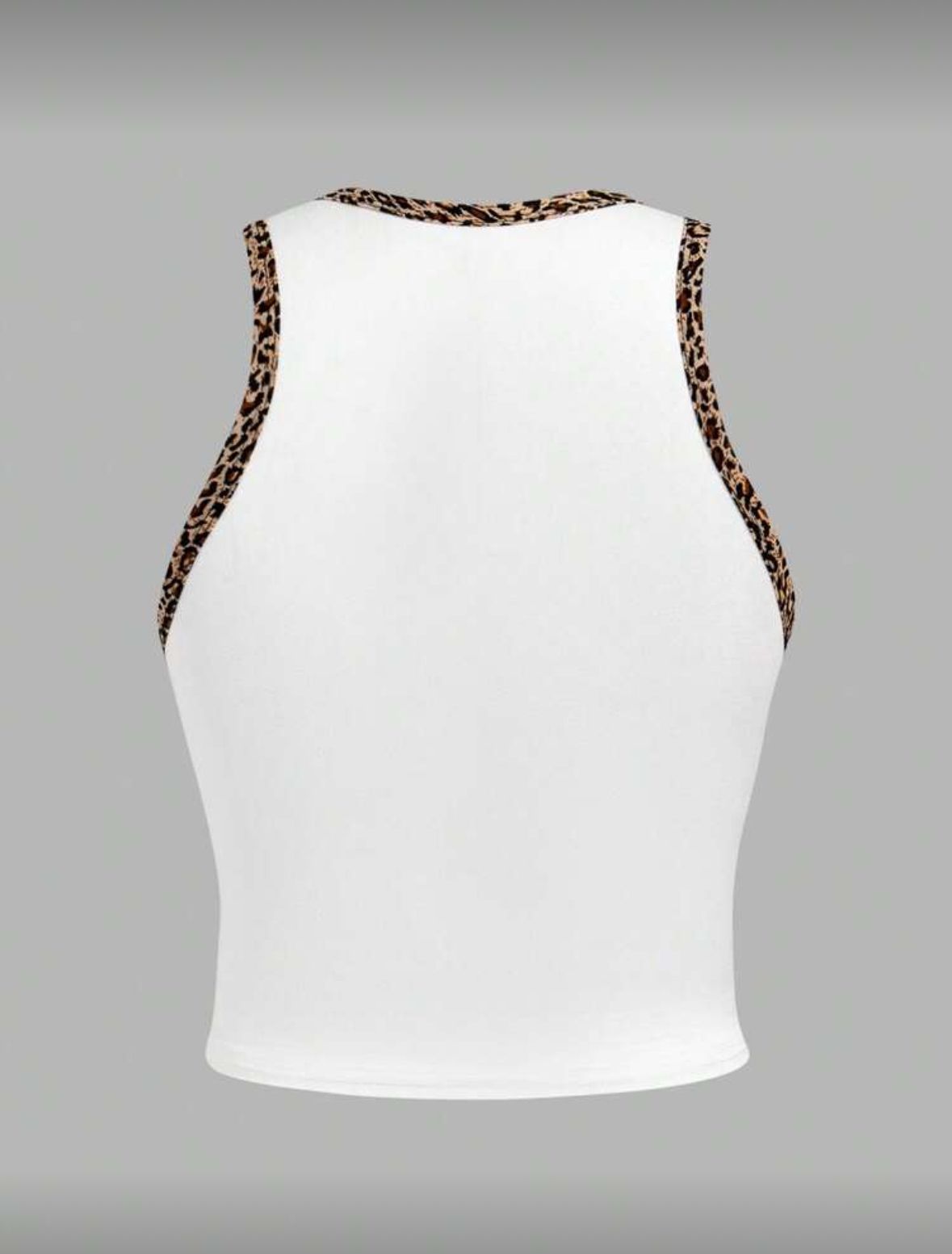 Pink Leopard Plaid Striped Print "Love" Graphic Casual Minimalist Round Neck Tank Top