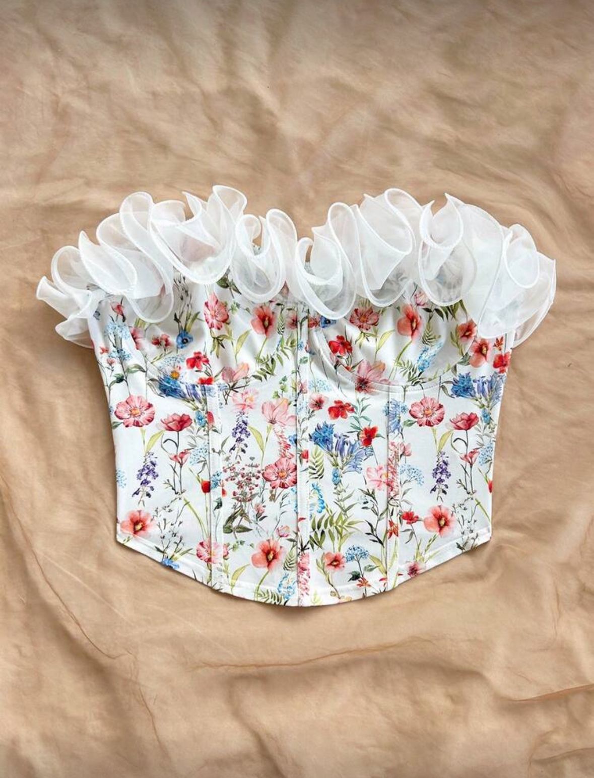 Floral Print Corset Top