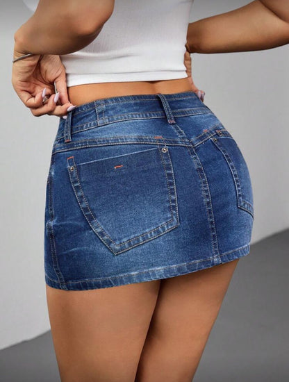 Women's Denim Mini Skirt Low Rise