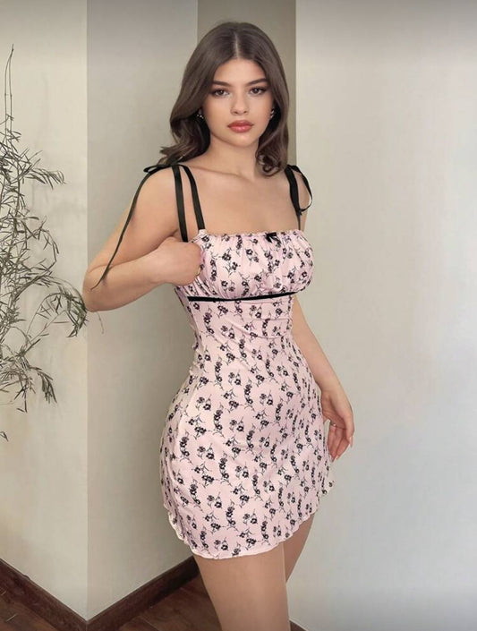 Lace Chemise Nightgown Allover Print Nightdress