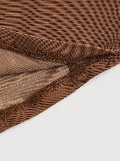 Mesh Tank Top Open Back with Drawstring